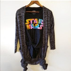 Lularoe grey and black long cardi XS A2